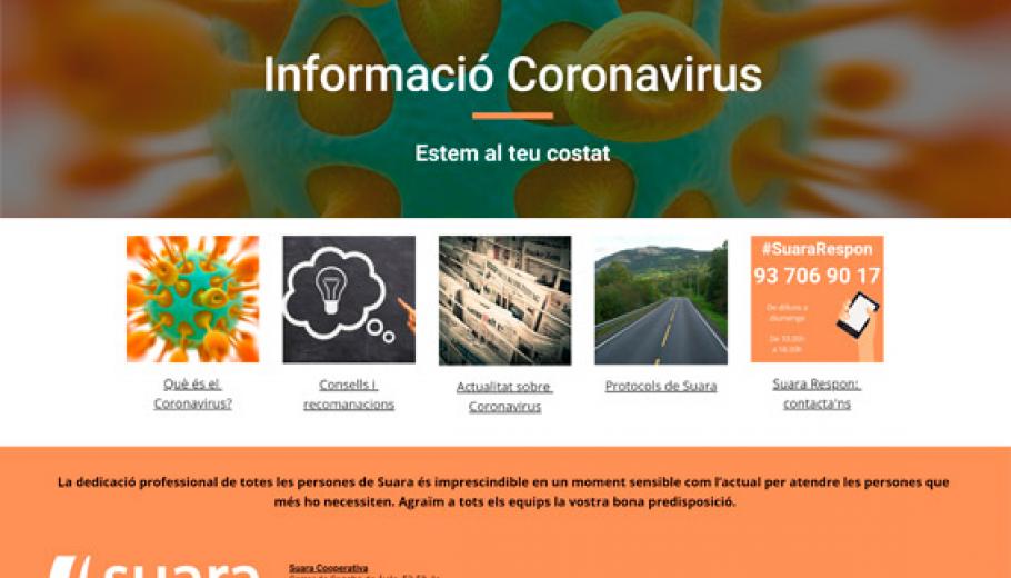 Suara special website screen with information about Coronavirus