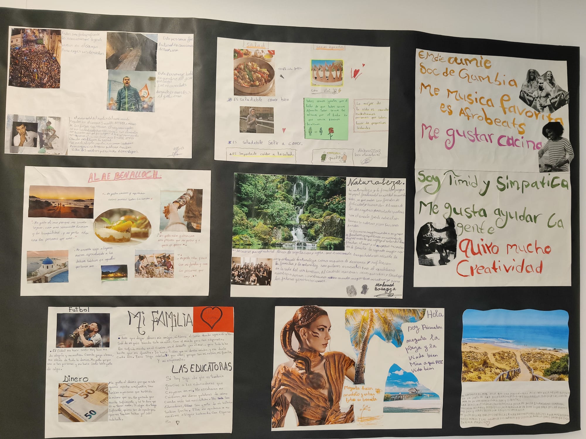 mrual amb fotos i textos sobre benestar